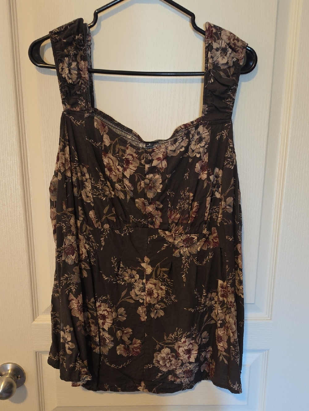 torrid Brown Floral Tank with Wide Straps
